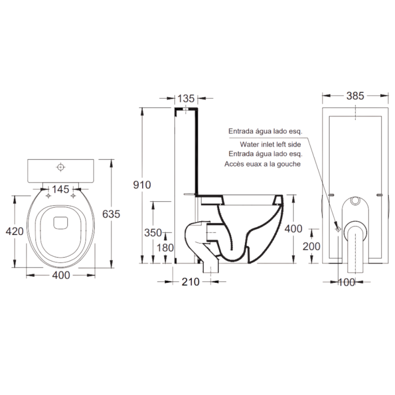 Low Tank Toilet V/H EGG