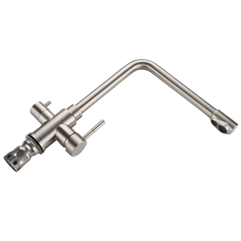 Grifo Cocina Osmósis TRIAVI GRIFERS®, 2 salidas, 3 vías, Alto Acero Inoxidable Pulido