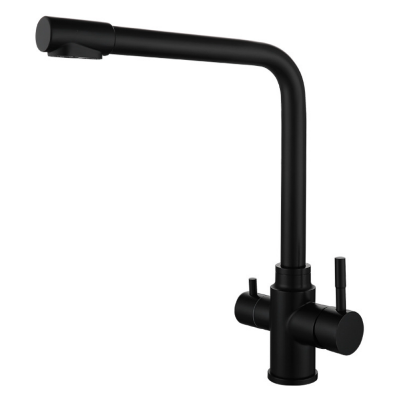 Grifo Cocina Osmósis TRIAVE Coal GRIFERS®, 2 salidas, 3 vías, Alto Acero Inoxidable Pulido