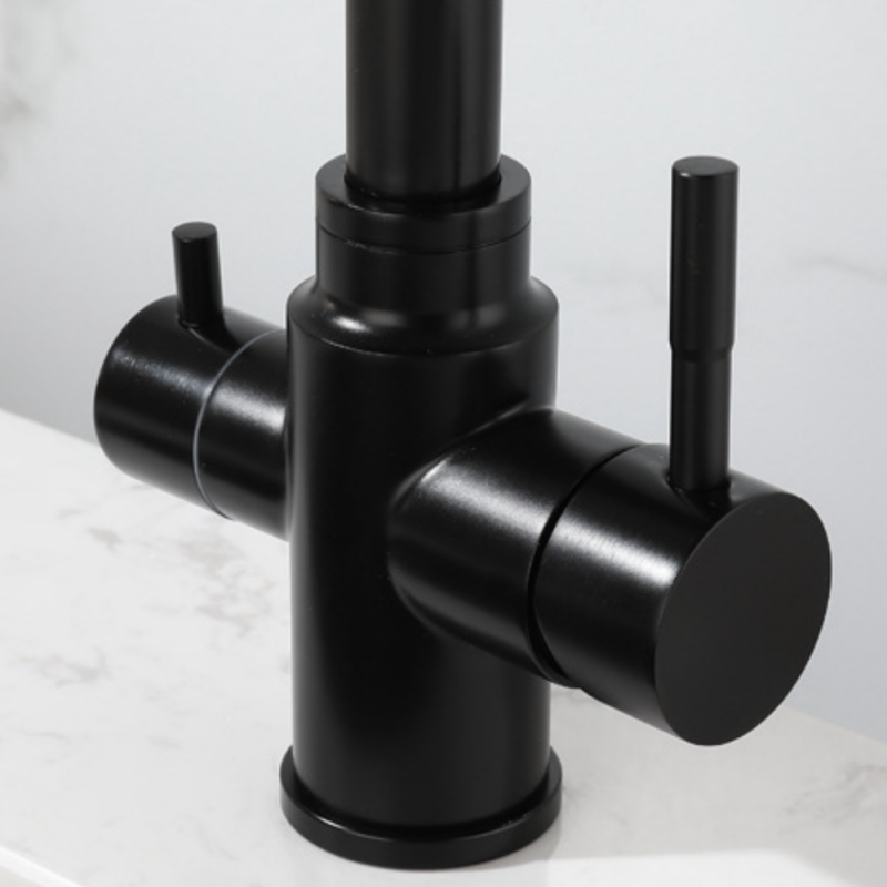 Grifo Cocina Osmósis TRIAVE Coal GRIFERS®, 2 salidas, 3 vías, Alto Acero Inoxidable Pulido
