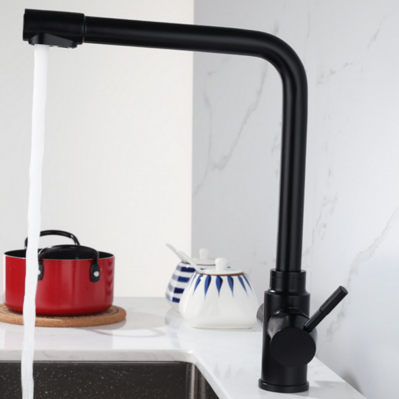 Grifo Cocina Osmósis TRIAVE Coal GRIFERS®, 2 salidas, 3 vías, Alto Acero Inoxidable Pulido