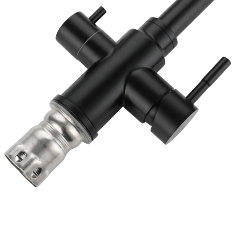 Grifo Cocina Osmósis TRIAVE Coal GRIFERS®, 2 salidas, 3 vías, Alto Acero Inoxidable Pulido