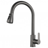 Grifo Cocina Fregadero IBREM GRIFERS® Ducha Extraíble, Caño Alto Acero Inoxidable Pulido