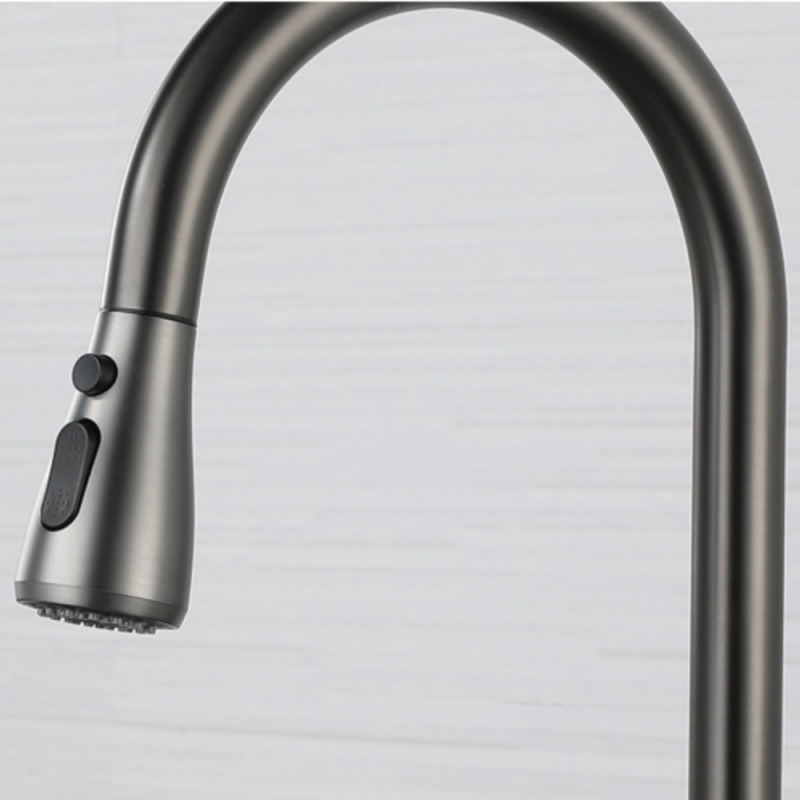 Grifo Cocina Fregadero IBREM GRIFERS® Ducha Extraíble, Caño Alto Acero Inoxidable Pulido
