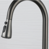 Grifo Cocina Fregadero IBREM GRIFERS® Ducha Extraíble, Caño Alto Acero Inoxidable Pulido