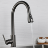 Grifo Cocina Fregadero IBREM GRIFERS® Ducha Extraíble, Caño Alto Acero Inoxidable Pulido