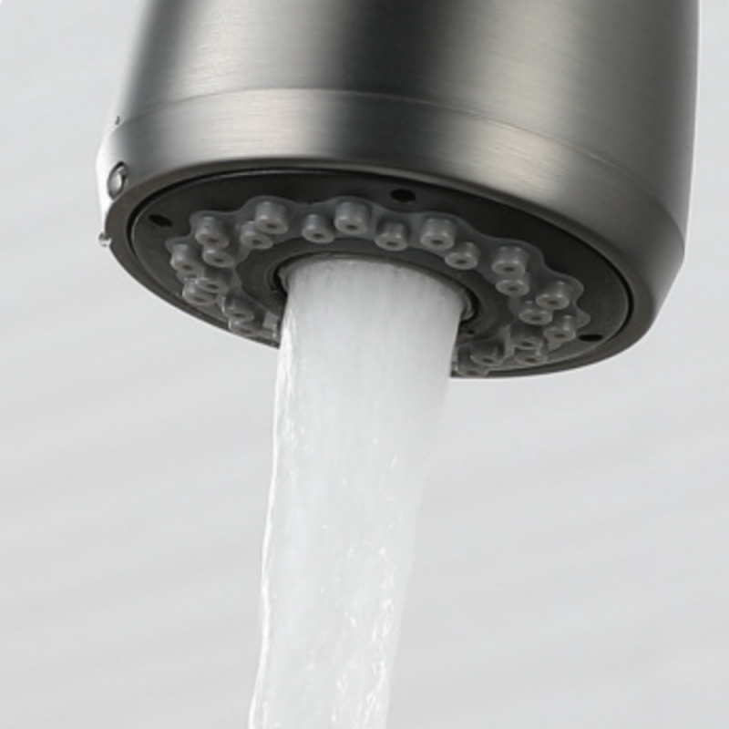 Grifo Cocina Fregadero IBREM GRIFERS® Ducha Extraíble, Caño Alto Acero Inoxidable Pulido