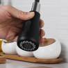 Grifo Cocina Fregadero IBREM Coal GRIFERS® Ducha Extraíble Negro, Caño Alto Acero Inoxidable Pulido