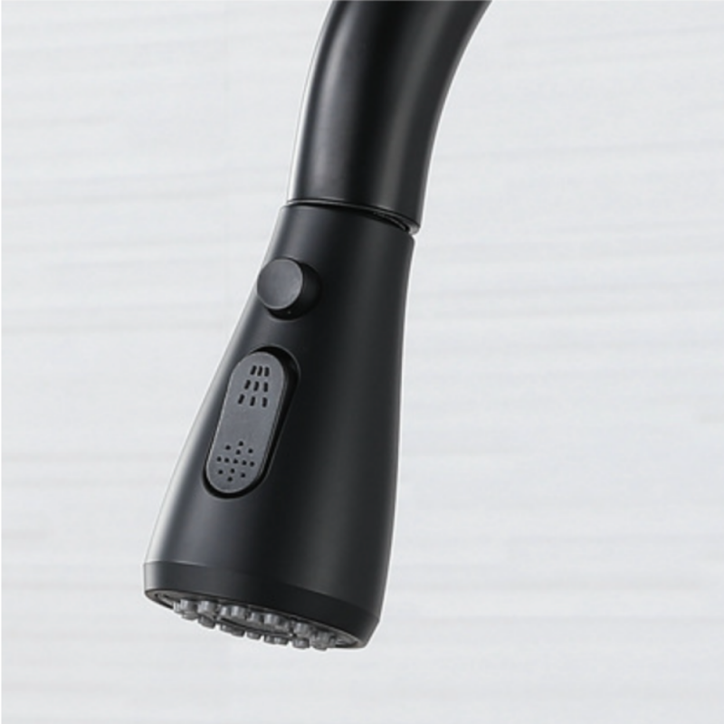 Grifo Cocina Fregadero IBREM Coal GRIFERS® Ducha Extraíble Negro, Caño Alto Acero Inoxidable Pulido