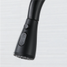 Grifo Cocina Fregadero IBREM Coal GRIFERS® Ducha Extraíble Negro, Caño Alto Acero Inoxidable Pulido