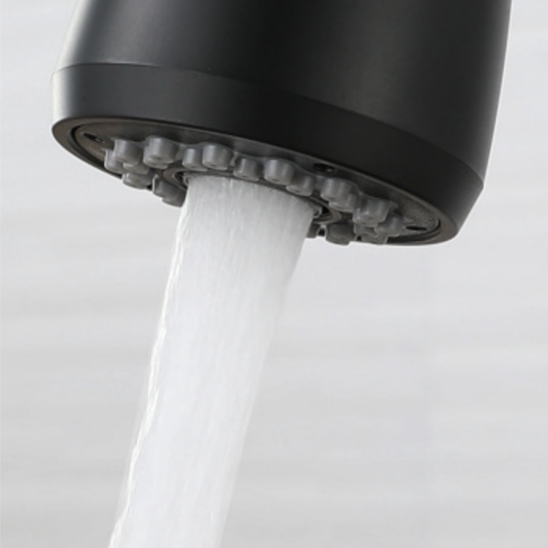 Grifo Cocina Fregadero IBREM Coal GRIFERS® Ducha Extraíble Negro, Caño Alto Acero Inoxidable Pulido