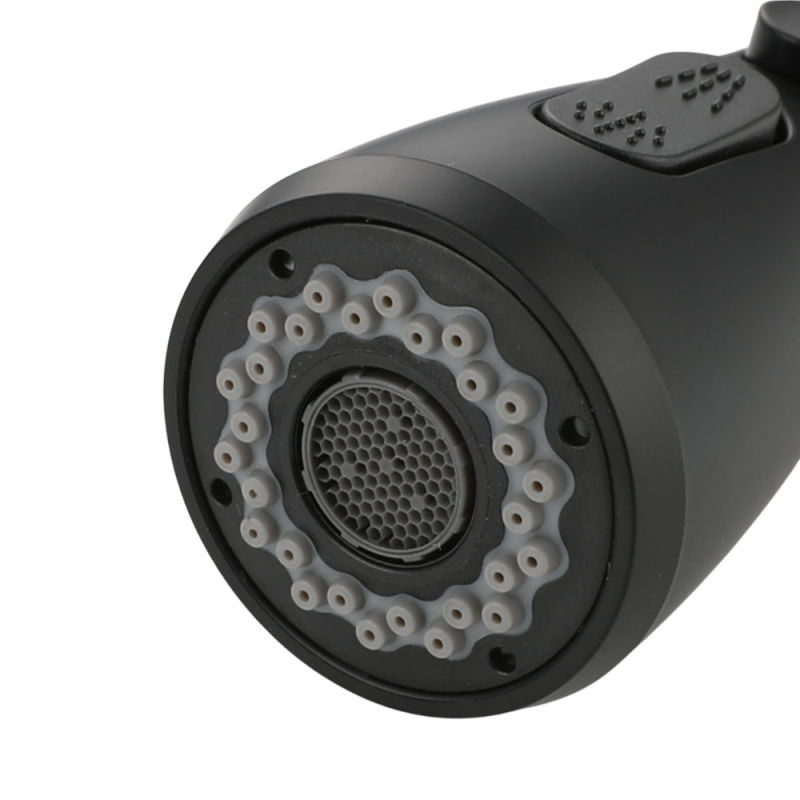 Grifo Cocina Fregadero IBREM Coal GRIFERS® Ducha Extraíble Negro, Caño Alto Acero Inoxidable Pulido