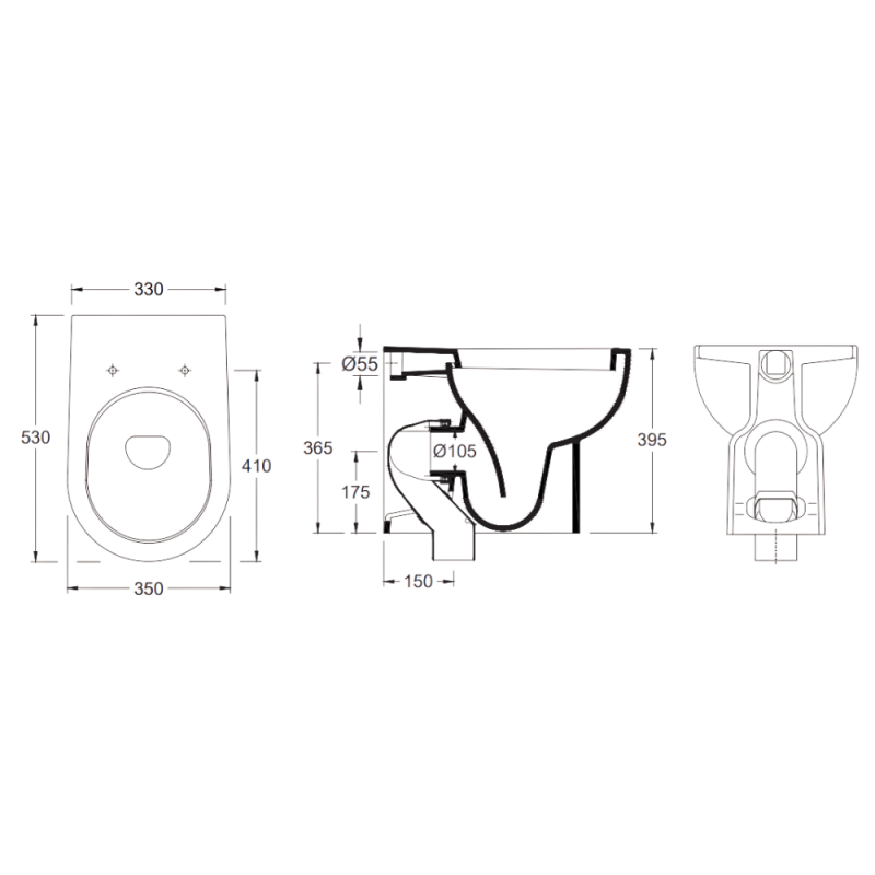 Built-in Tank Toilet BTW V/H OPUS