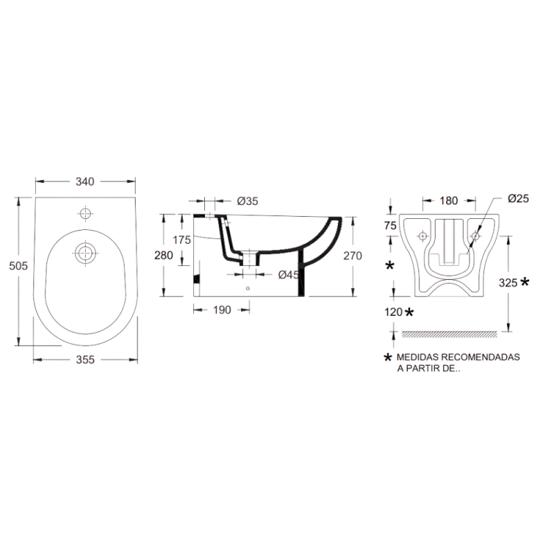 OPUS Suspended Bidet