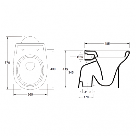 OCEANUS V Built-in Tank Toilet