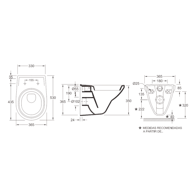OCEANUS Wall-Mounted Toilet