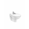 Suspended Debba ROUND bidet with cushioned Supralit® ROCA lid
